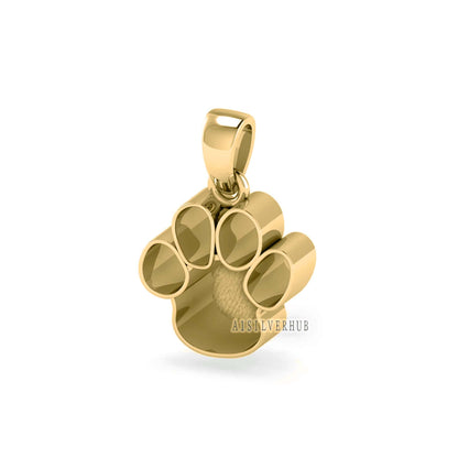 14k 18k Solid Gold 14mm Dog Paw Print Blank Bezel Pendant Setting, Good for Resin & Ashes Work, Keepsake/Breastmilk DIY Crafts, Animal Lover