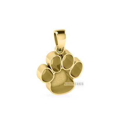 14k 18k Solid Gold 14mm Dog Paw Print Blank Bezel Pendant Setting, Good for Resin & Ashes Work, Keepsake/Breastmilk DIY Crafts, Animal Lover