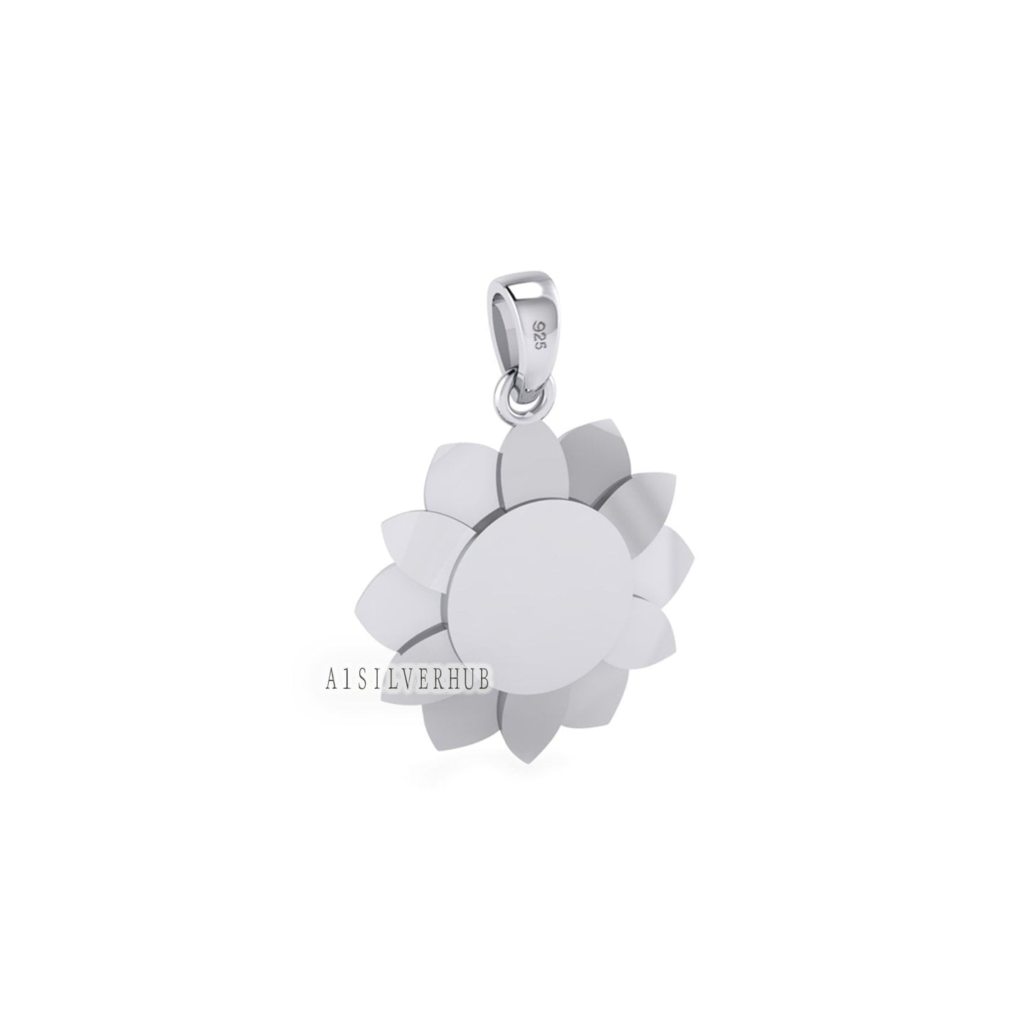 925 Sterling Solid Silver Sunshine Sunflower 10mm Round Blank Bezel Pendant Setting, Good for Resin & Ashes, Breastmilk/Keepsake, DIY Crafts