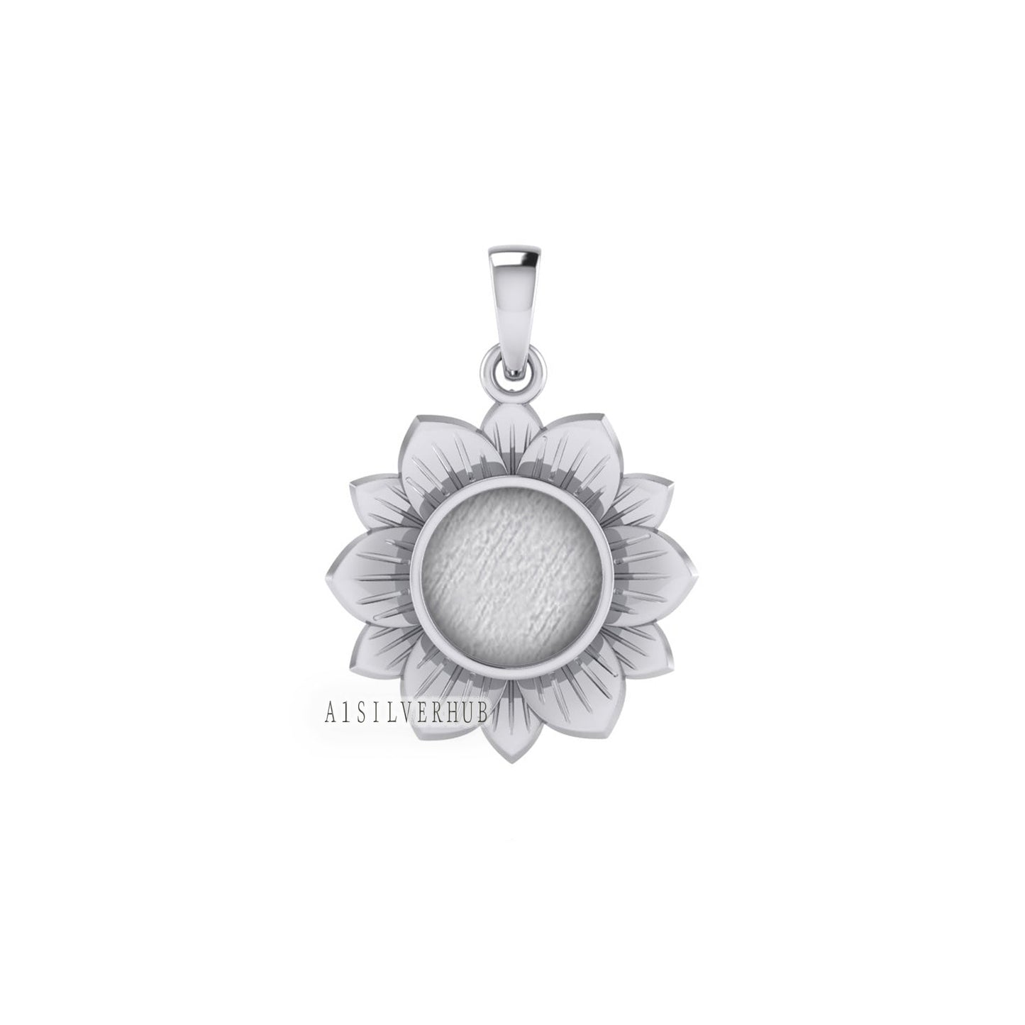 925 Sterling Solid Silver Sunshine Sunflower 10mm Round Blank Bezel Pendant Setting, Good for Resin & Ashes, Breastmilk/Keepsake, DIY Crafts