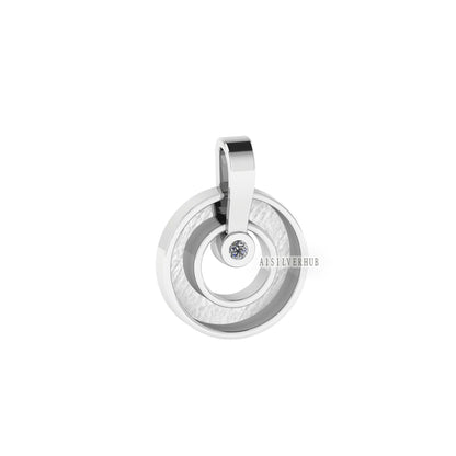 Circle Channel Blank Bezel with CZ Setted Pendant, 925 Sterling Silver, Good for Pour Resin & Ashes Work, Breastmilk/Keepsake DIY, Locket