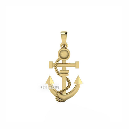 925 Sterling Solid Silver Anchor Hook 4mm Round Blank Bezel Pendant, Good for Resin & Ashes Work, Keepsake/Breastmilk DIY, Memorial Crafts