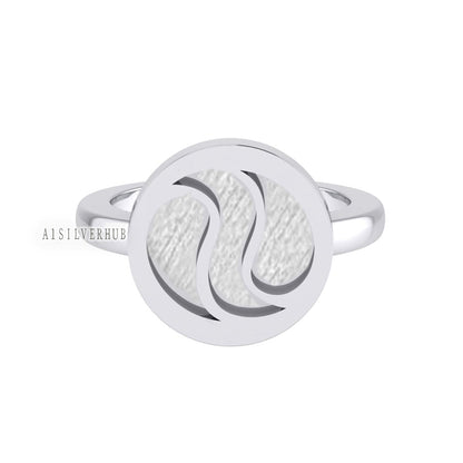 925 Sterling Solid Silver Yin Yang Symbol Blank Bezel Ring Setting, Good for Resin & Ashes Work, Keepsake Breastmilk Jewelry DIY Crafts