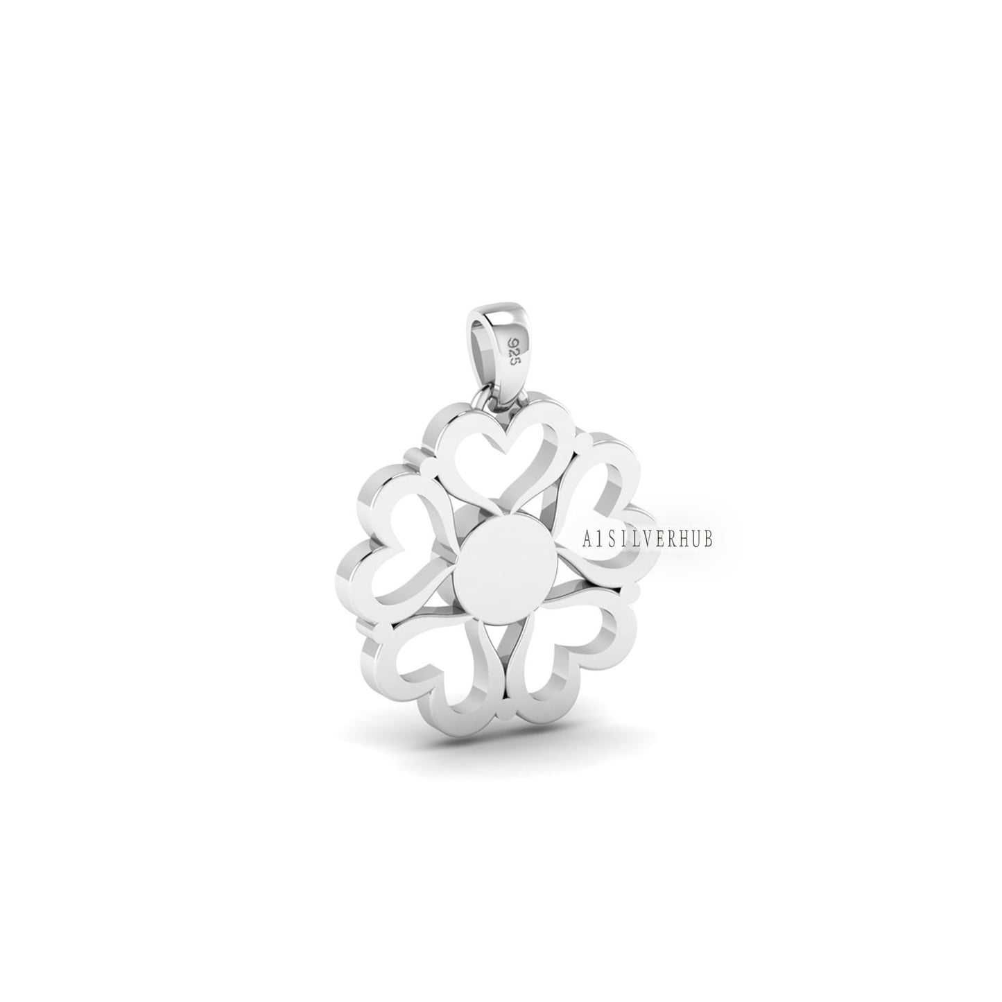 925 Sterling Silver Infinity Heart Flower 6mm Round Blank Bezel Pendant Settings, Good for Resin & Ashes, Breastmilk/Keepsake, DIY Crafts