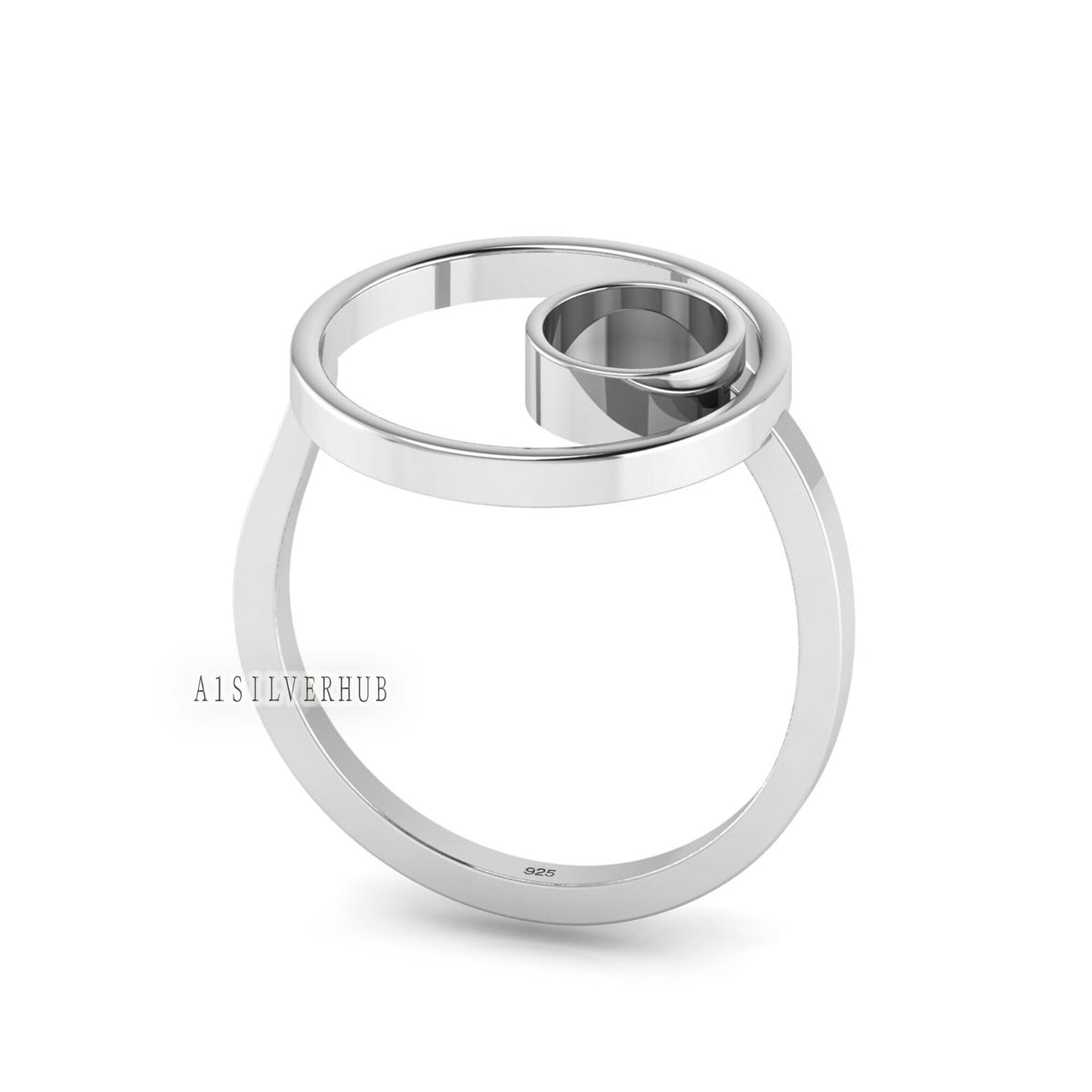 925 Sterling Solid Silver 6mm Round Blank Bezel Adjustable Ring Setting, Good for Resin & Ashes Work, Keepsake Breastmilk DIY Crafts