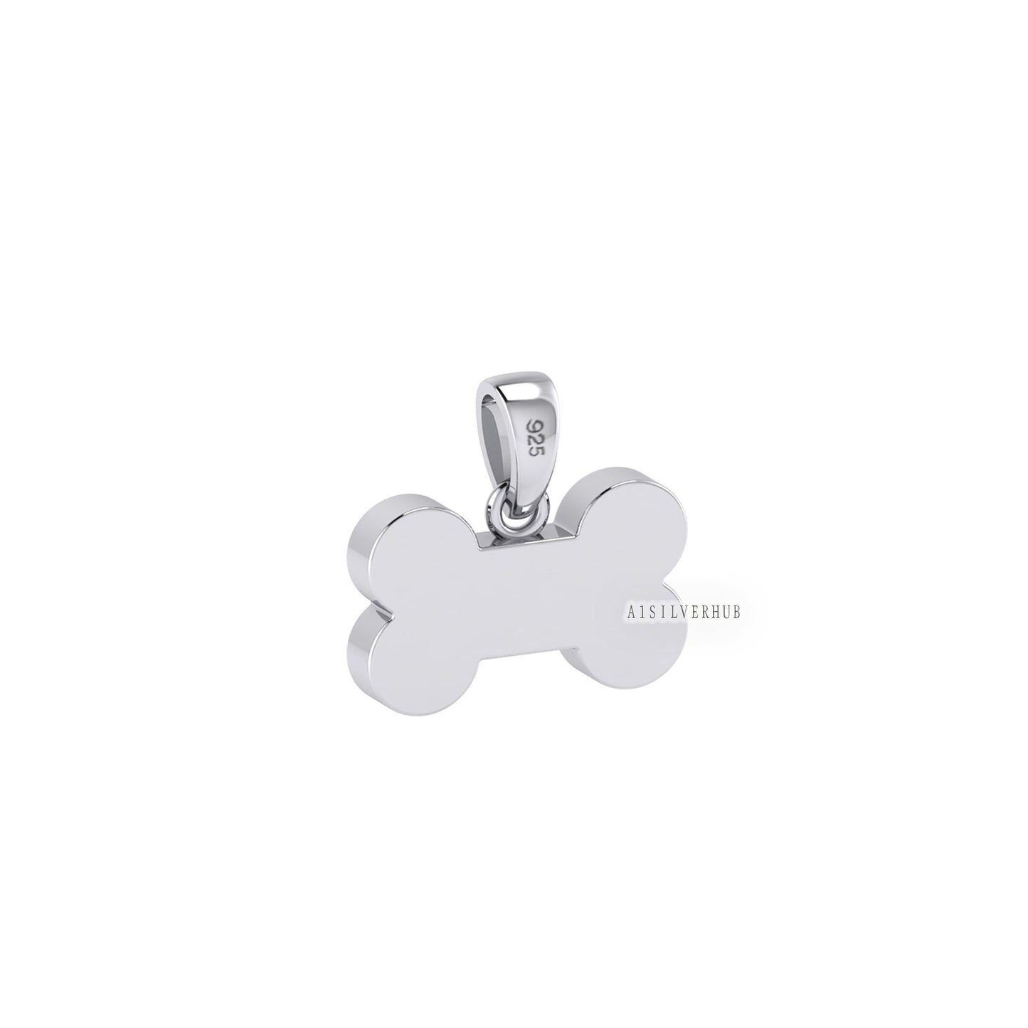 925 Sterling Solid Silver Dog Bone Blank Bezel Charm Pendant Setting,Good for Resin & Ashes Work, Keepsake/Breastmilk DIY, Animal Lover Gift