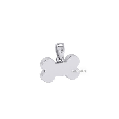 925 Sterling Solid Silver Dog Bone Blank Bezel Charm Pendant Setting,Good for Resin & Ashes Work, Keepsake/Breastmilk DIY, Animal Lover Gift