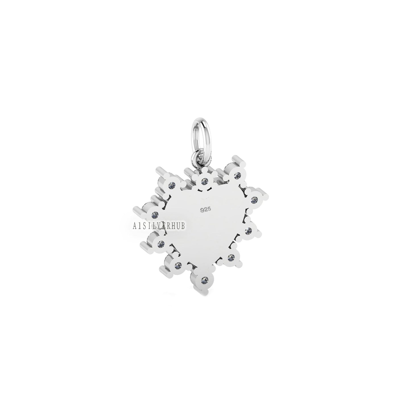 Heart Shape Blank Bezel Pendant with Zircon Setted, 925 Sterling Silver Pendant, Good for Resin & Ashes Work, Memorial Jewelry DIY Crafts