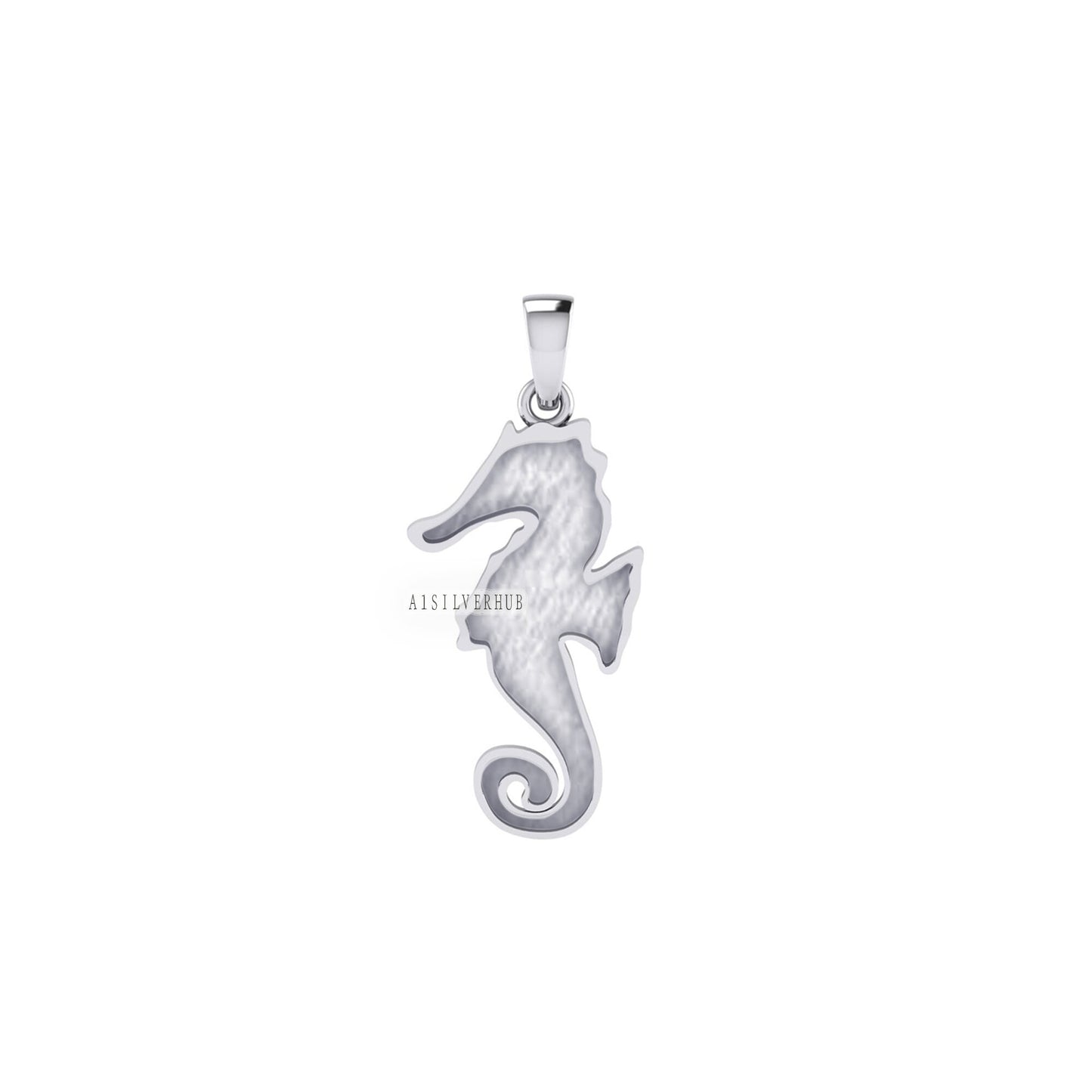 925 Sterling Silver Seahorse Blank Pendant, Good for Crushed Opal Resin & Ashes Work Keepsake Greek, Beach-Ocean Bijoux, Seestern Anhänger
