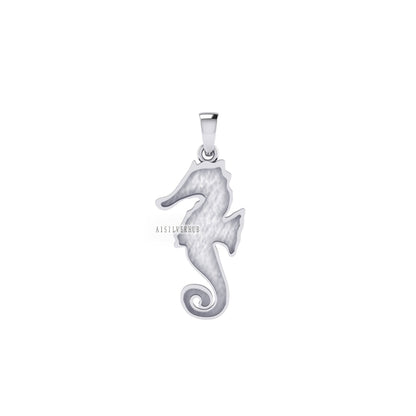 925 Sterling Silver Seahorse Blank Pendant, Good for Crushed Opal Resin & Ashes Work Keepsake Greek, Beach-Ocean Bijoux, Seestern Anhänger