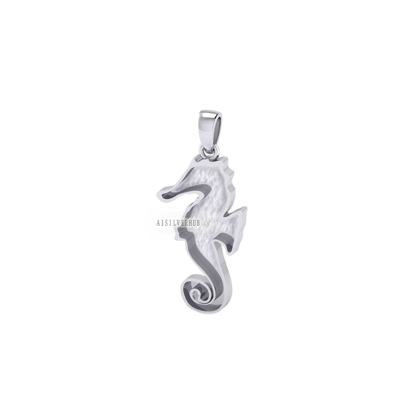 925 Sterling Silver Seahorse Blank Pendant, Good for Crushed Opal Resin & Ashes Work Keepsake Greek, Beach-Ocean Bijoux, Seestern Anhänger