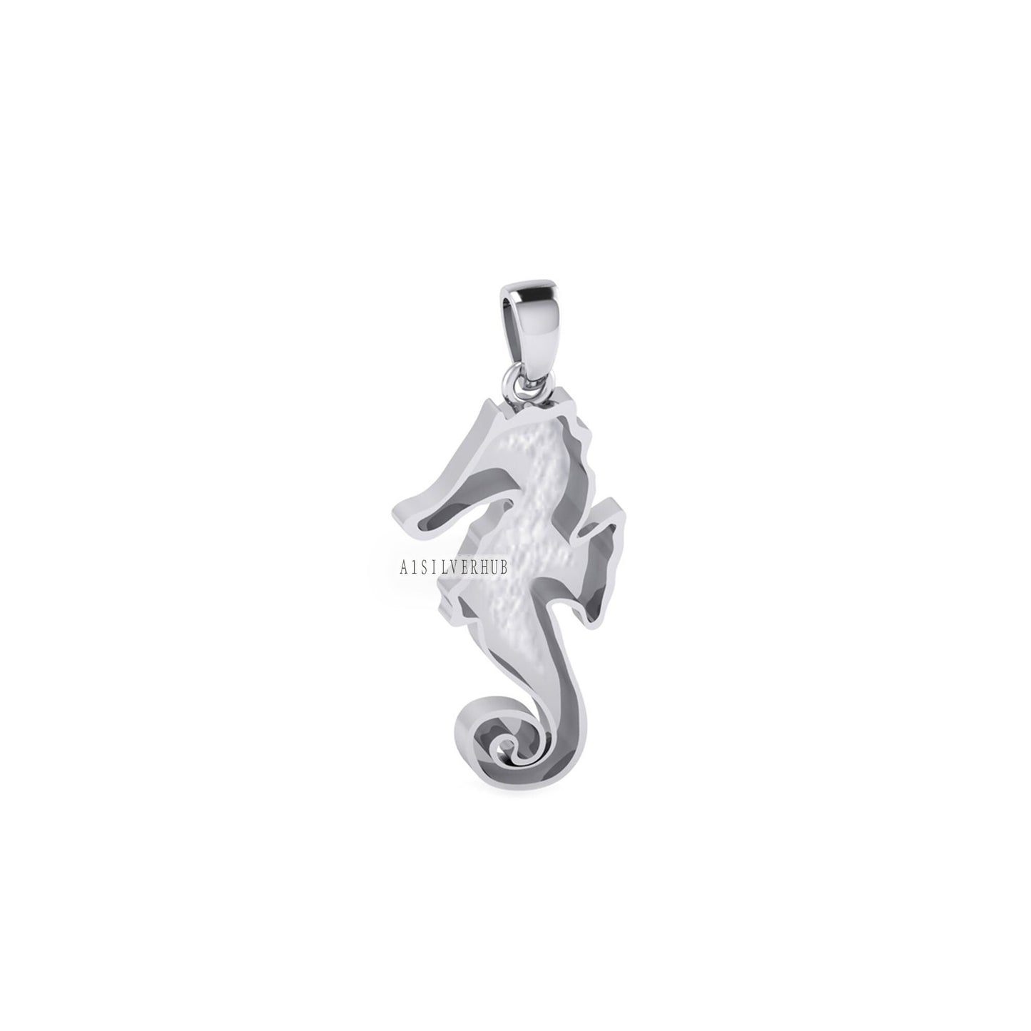 925 Sterling Silver Seahorse Blank Pendant, Good for Crushed Opal Resin & Ashes Work Keepsake Greek, Beach-Ocean Bijoux, Seestern Anhänger