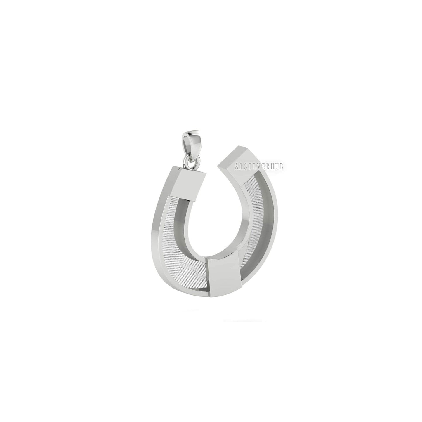 925 Sterling Silver, Horseshoe Pendant, Blank Bezel Setting For Pour Resin, Breastmilk Keepsake, Horseshoe DIY, Good for Resin & Ashes Work