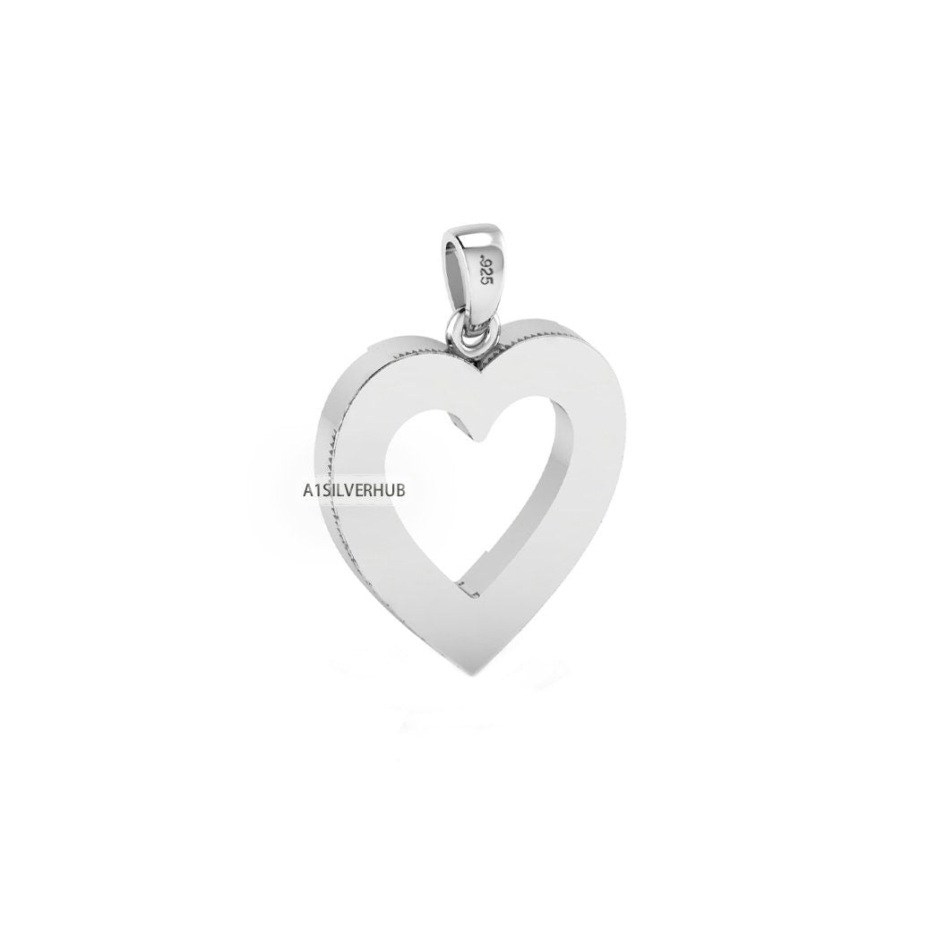 925 Sterling Solid Silver, Heart Shape Pendant, Blank Bezel Setting For Pour Resin & Horse Hair, Good Luck Jewelry, Keepsake Milk DIY Crafts