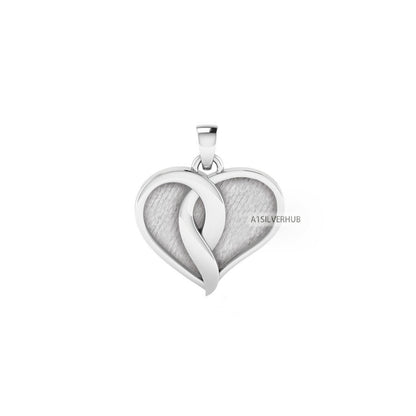 925 Sterling Silver, Joint Heart Shape Blank Bezel Pendant Setting, Good for Pour Crushed Opal, Resin & Ashes Work, Keepsake/Breastmilk DIY