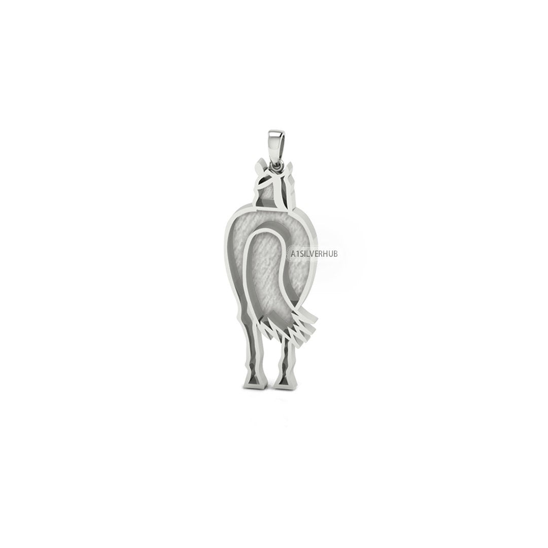 925 Sterling Silver, Good Luck Horse Body Blank Pendant, Breastmilk/Keepsake Pendant, Good for Resin & Ashes Work, Horse Jewelry DIY Crafts