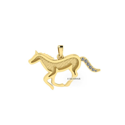 925 Sterling Solid Silver, Good Luck Running Horse Blank Pendant, Breastmilk/Keepsake Pendant, Good for Resin & Ashes Work, Horse DIY Crafts