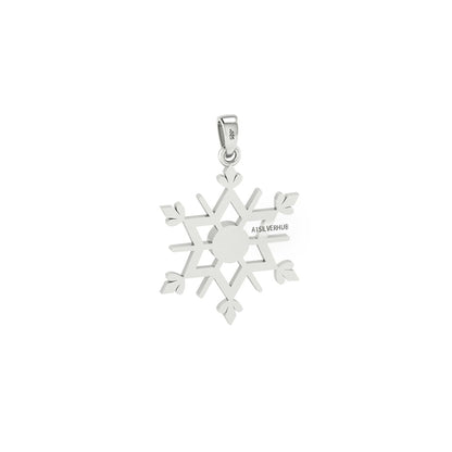 925 Sterling Solid Silver Snowflake 5mm Round Blank Bezel Pendant Setting, Good for Resin & Ashes Work, DIY Breastmilk/Keepsake Winter Charm