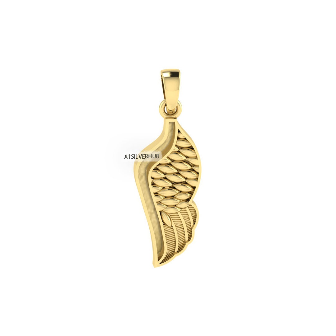 Angel Wing Feather Blank Channel Pendant Setting, 925 Sterling Silver, Good for Resin & Ashes Work, Keepsake/Breastmilk, Memorial DIY Crafts