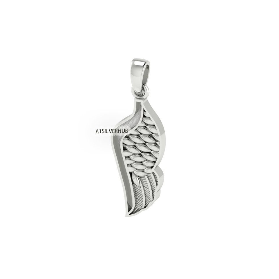 Angel Wing Feather Blank Channel Pendant Setting, 925 Sterling Silver, Good for Resin & Ashes Work, Keepsake/Breastmilk, Memorial DIY Crafts