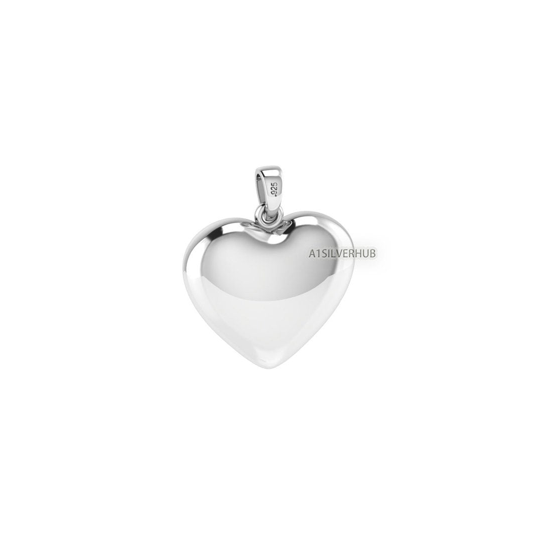 Puffy Heart Inside Dog Paw Blank Bezel Pendant Setting, 925 Sterling Silver, Good for Resin & Ashes Work, Breastmilk/Keepsake DIY Crafts