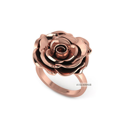 925 Sterling Silver Rose Ring, Rose Flower Ring, Delicate Rose Ring, Vintage Rose Band, Rose Love Ring, Cute Designs, Creative Gifts For Her