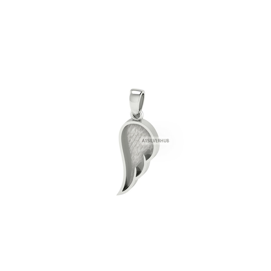 Angel Wing Shape 9x21mm Blank Bezel Pendant Setting, 925 Sterling Silver, Good for Resin & Ashes Work, Keepsake/Breastmilk DIY Craft, Locket