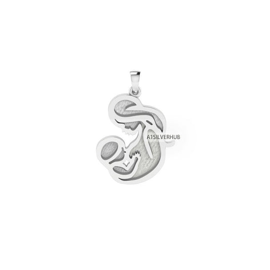 925 Sterling Silver Mother Baby Breastfeeding Mom Blank Bezel Pendant Setting, For Pour Resin, Breastmilk/ Keepsake Memorial Jewelry Crafts