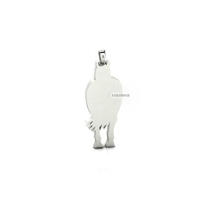 925 Sterling Silver, Good Luck Horse Body Blank Pendant, Breastmilk/Keepsake Pendant, Good for Resin & Ashes Work, Horse Jewelry DIY Crafts