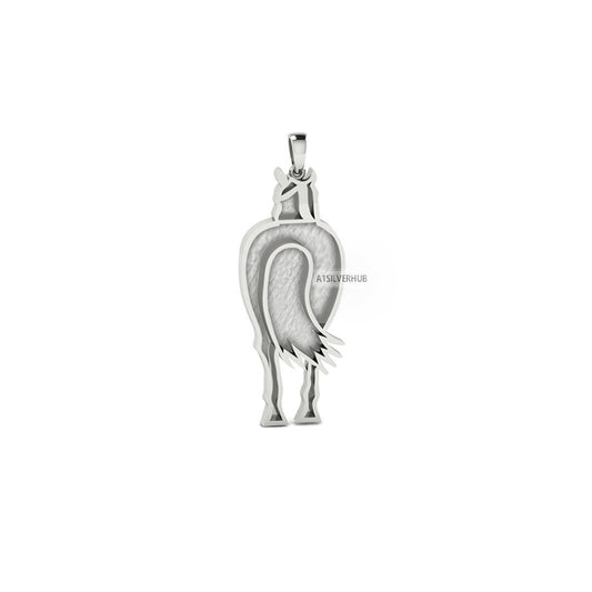 925 Sterling Silver, Good Luck Horse Body Blank Pendant, Breastmilk/Keepsake Pendant, Good for Resin & Ashes Work, Horse Jewelry DIY Crafts