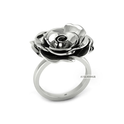 925 Sterling Silver Rose Ring, Rose Flower Ring, Delicate Rose Ring, Vintage Rose Band, Rose Love Ring, Cute Designs, Creative Gifts For Her